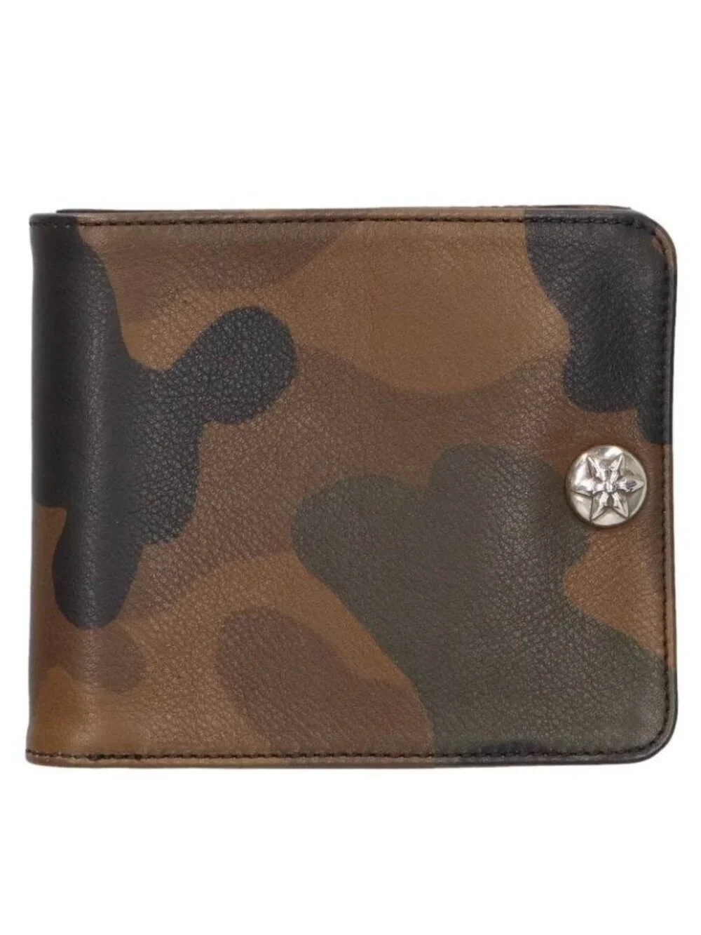 Chrome Hearts Star Button Camouflage Leather Wallet